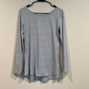 Athleta Light Blue Long Sleeve Open Twist Back Blouse - Size Extra Small XS